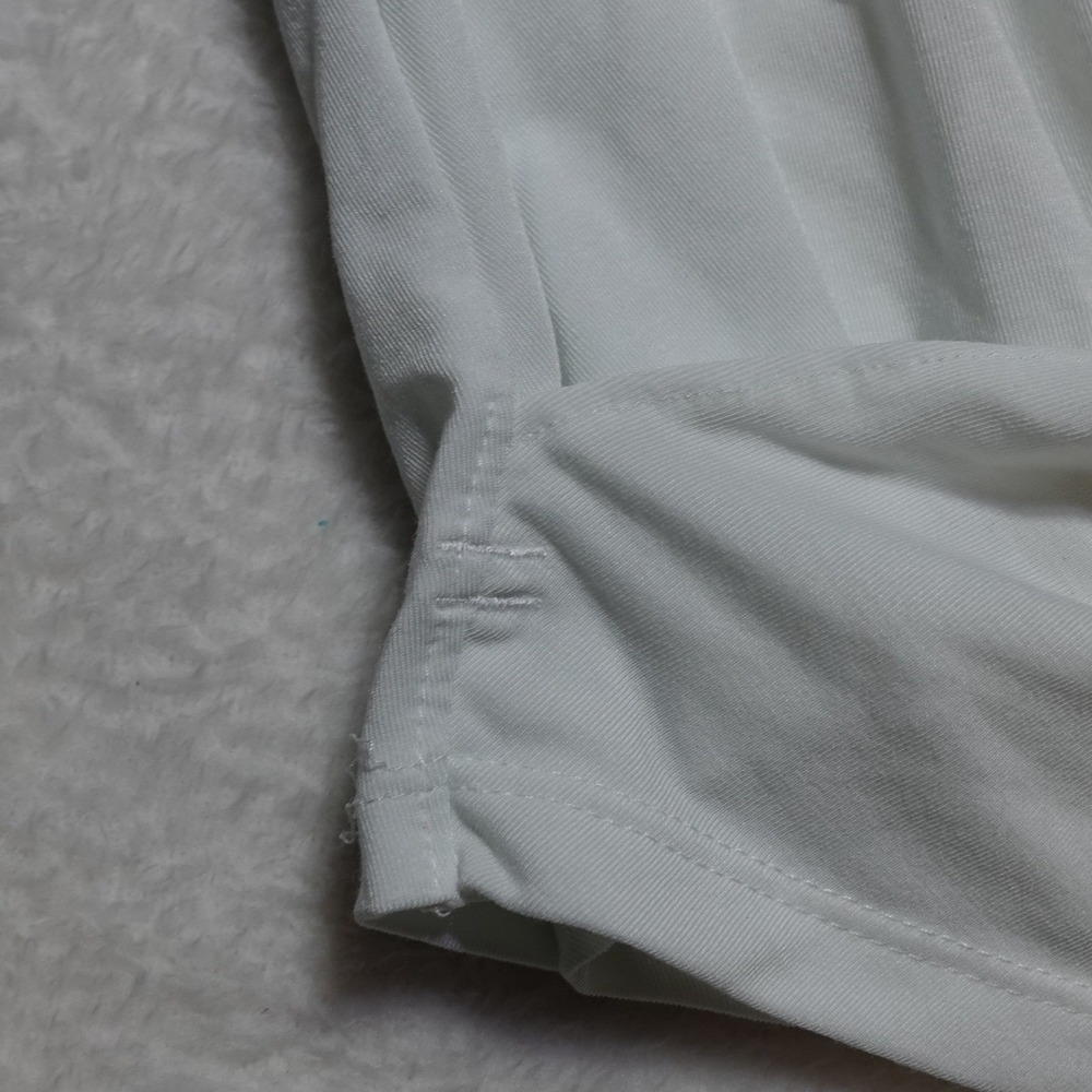Little Stain Nike Training Top Women L White Dri-FIT Twist Front Cropped - Picture 6 of 9